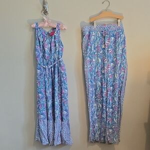Lilly Pulitzer For Target Mommy And Me Dress 7/8 And Pants Medium Set